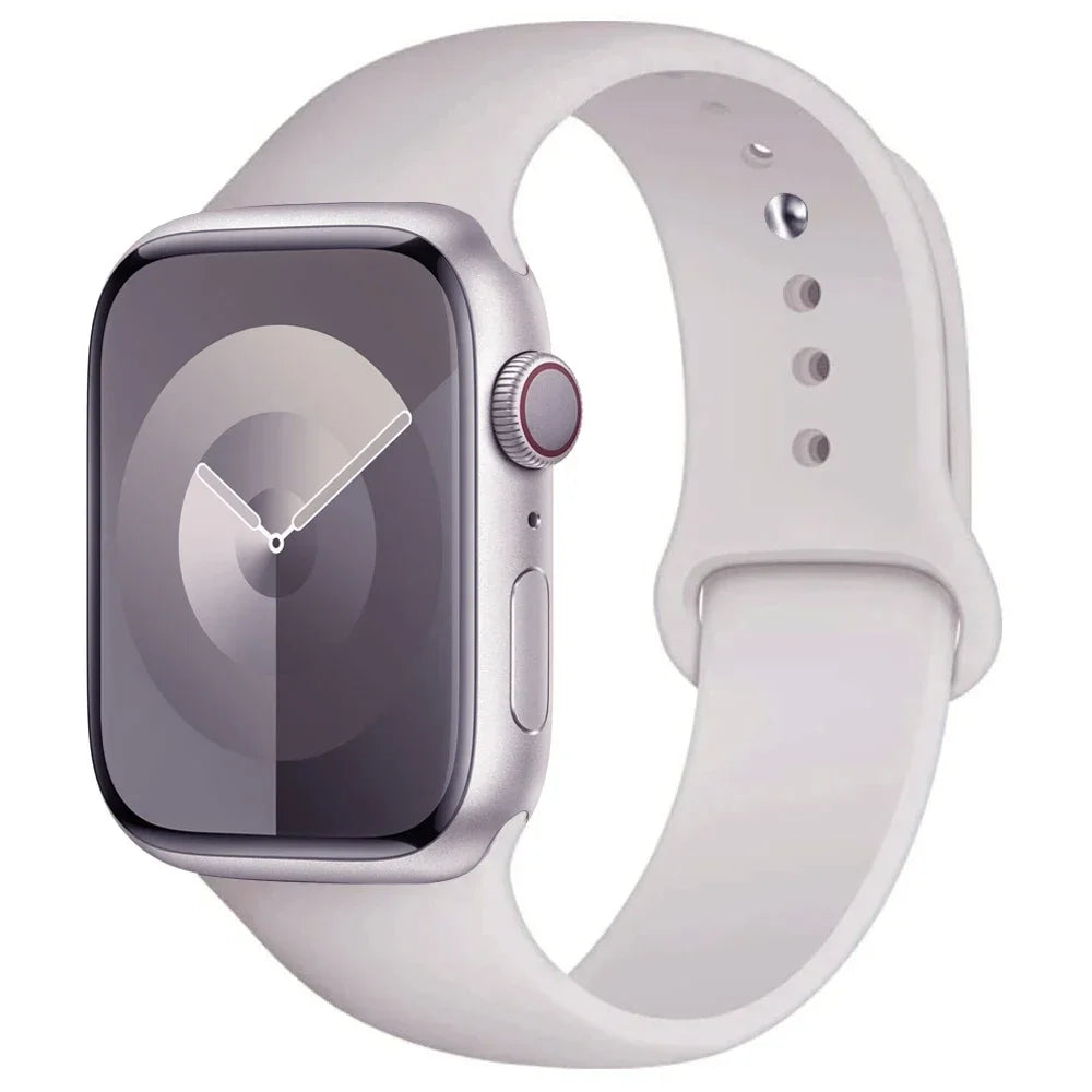 Silicone Band For Apple Watch strap 44mm 45mm 40mm 41mm 42-38mm 45 mm sport bracelet iwatch series 8 7 6 5 4 3 SE 9 Ultra 2 49mm LadyShow.Store