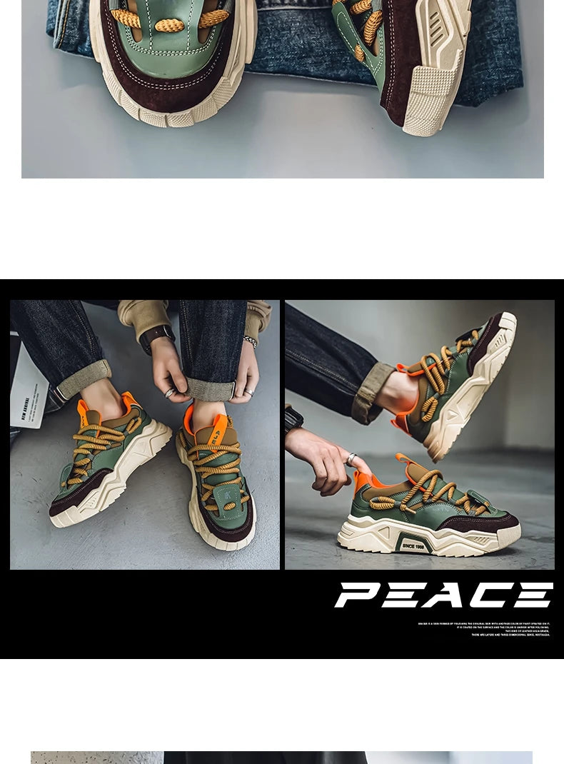 New Men's Casual Sneakers 2025 Spring Fashion Versatile Low-Top Skateboard Shoes for Men Suitable for Outdoor Sports Pi-Mart