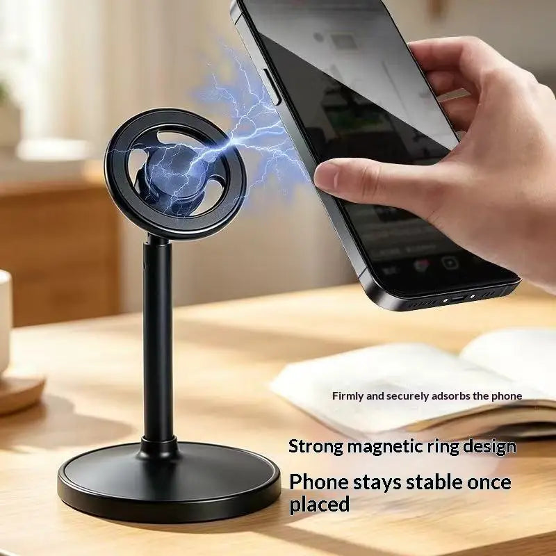 New··Adjustable Magnetic Phone Stand With Telescopic Pole And 360 Degree Rotation Desktop Holder For Compatible Smartphones Pi-Mart