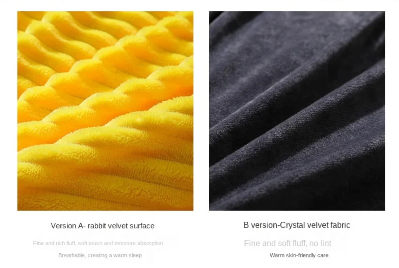 Warm Winter Duvet Cover Bedding Set Thick Solid Color Velvet Double Soft Quilt Cover Twin Queen King Comforter Cover Sets 220*24 Pi-Mart
