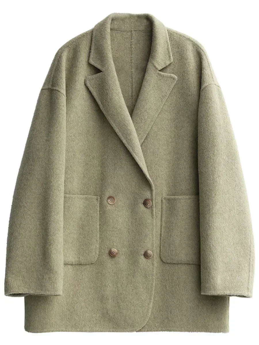 CHIC VEN Women's Woolen Coats Fashion Solid Loose Warm Jackets Korean Casual Office Lady Female Clothing Spring Autumn New 2026 LadyShow.Store