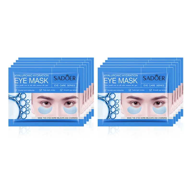 5/10/20 Pairs SADOER Crystal Collagen Eye Mask Anti Dark Circles Removal Eyes Bags Moisturizing Eye Patches for Eyes Skin Care Tri Light Beauty