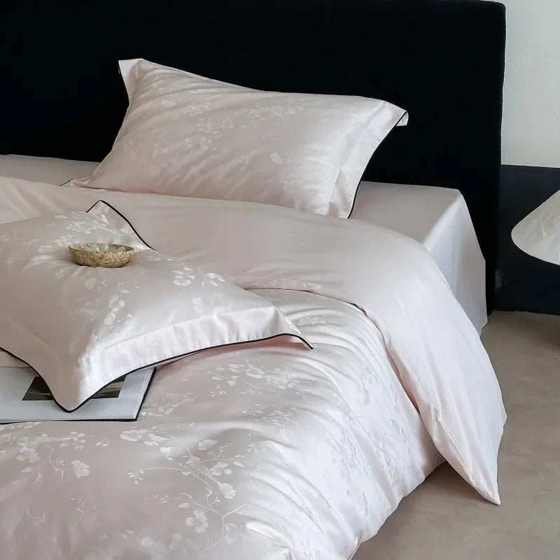 Long Staple Cotton Jacquard Bedding Set Single Double Queen King Size Duvet Cover Bedsheet Pillowcase Luxury Quilt Cover Set LadyShow.Store