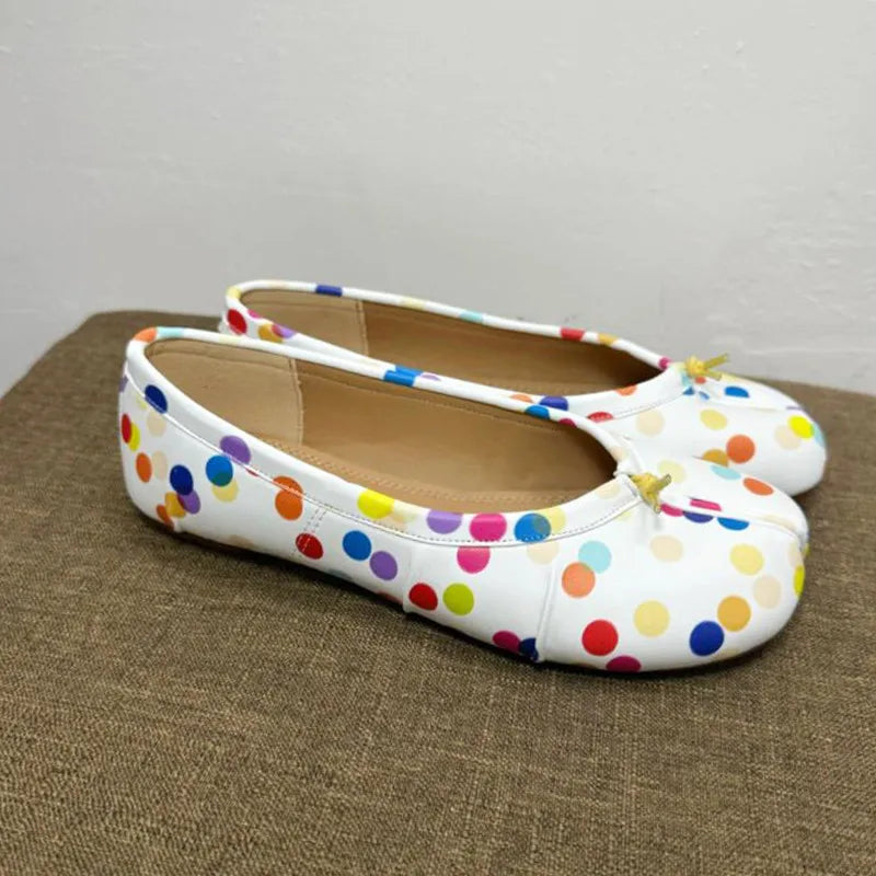 Split Toe Women Ballet Flats Fashion Tabi Shoes Casual Slip-on Loafers Ladies Pleated Leather Espadrilles Zapatillas Mujer Pi-Mart