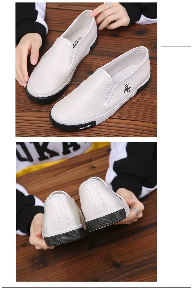 2026 New Leather Men's Shoes Luxury Fashion Men Casual Shoes Retro Comfortable Loafers High Quality Men's Sneakers Driving Shoes Pi-Mart