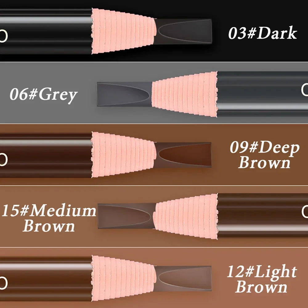 5PCS Professional Microblading Pencil Permanent Eyebrow Pencil Tattoo Waterproof Art Tint Makeup Eye Brow Pen Enhancers Cosmetic Tri Light Beauty