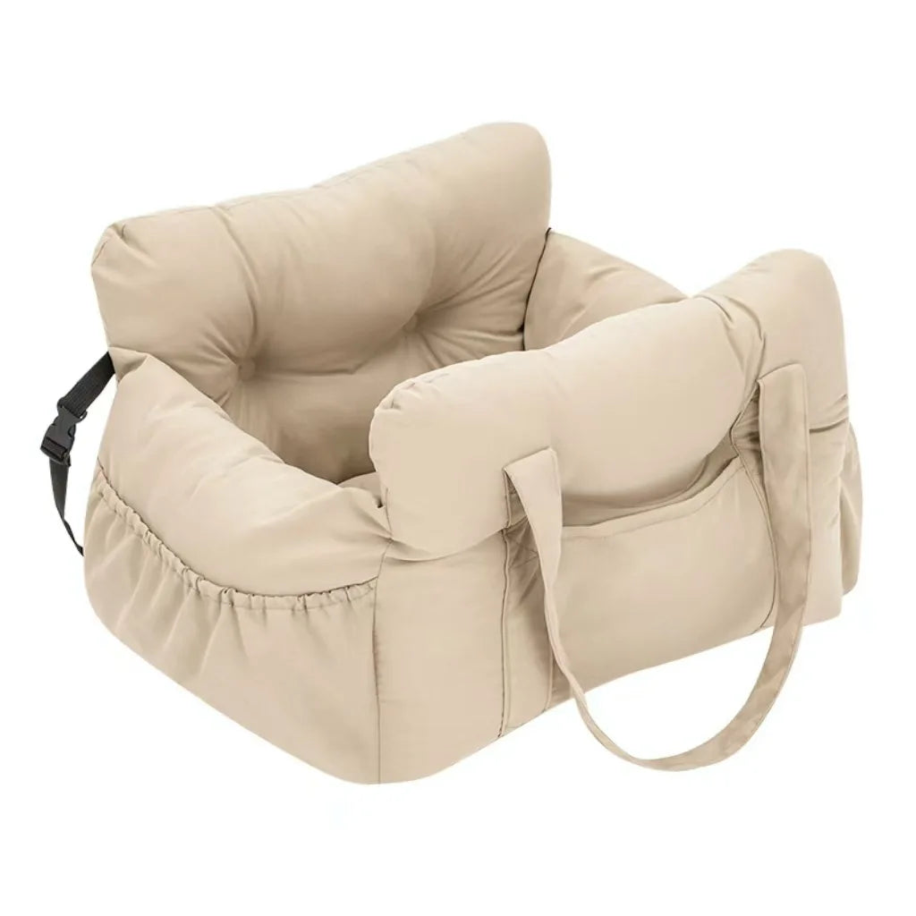 Dog Car Seat with Safety Belt - Non-Slip Pet Car Bed for Small Dogs, Washable Travel Carrier with Secure Straps for Safe Car Pi-Mart