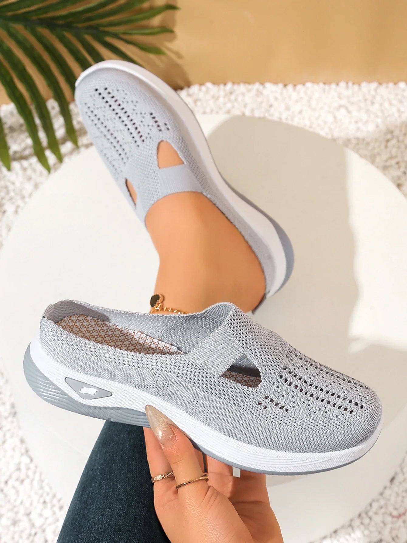 Women Shoes Convenient and Comfortable at Home, One Foot with a Vent and Half Slipper Women's Summer Shoes LadyShow.Store