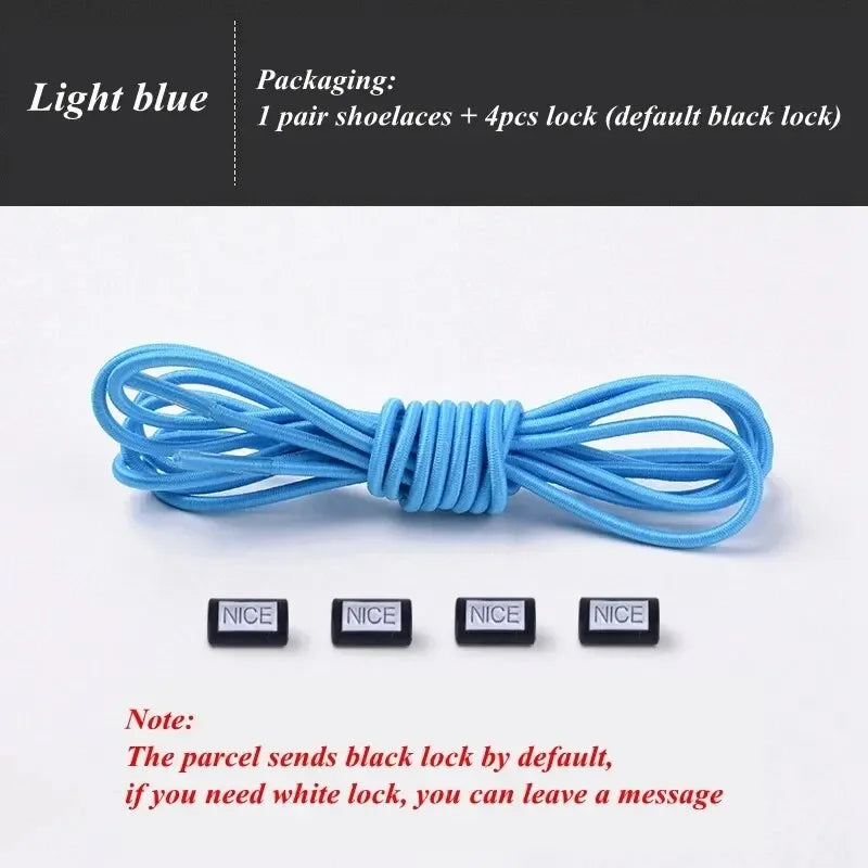 Fashion No Tie Shoelaces Elastic Laces Sneakers Flat Shoe Laces Without Ties Kids Adult Quick Shoelace One Size Fits All Shoes Pi-Mart
