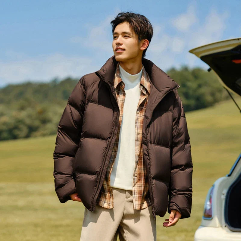 Semir Down Jacket Men Women 2026 Winter New Light Short Coat Three-Proof Thermal Puffer Coat Couple Top Trendy Down Jacket LadyShow.Store