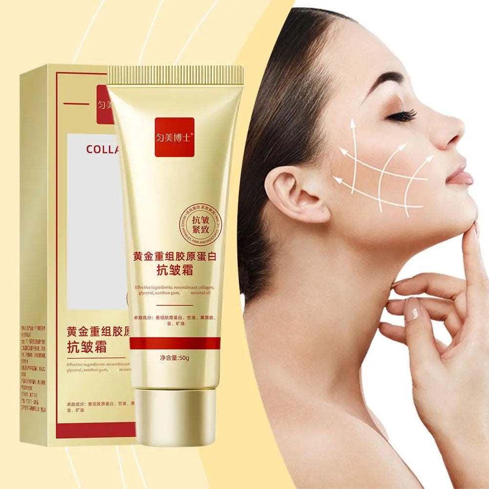 Gold Collagen Anti Wrinkle Cream Facial Tightening Moisturizing Fade Facial Fine Lines Facial Skin Care Products Pi-Mart