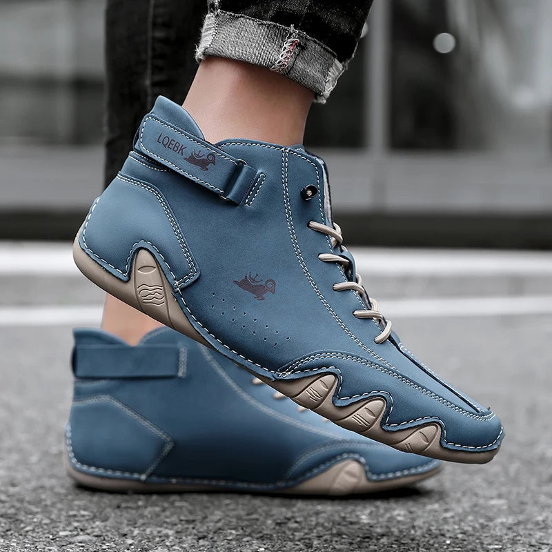 Leather Casual Shoes Sneakers for Men Fashion Outdoor Walking Loafers Shoes Comfortable Footwear Luxury Man Boots 2024 New In Pi-Mart