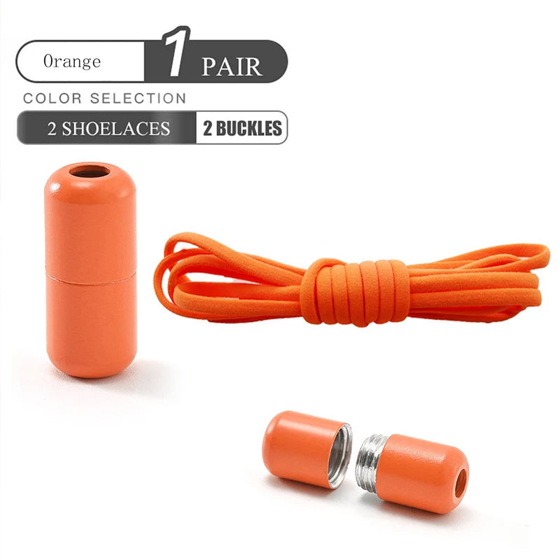 Elastic No Tie Shoelaces Semicircle Shoe Laces For Kids and Adult Sneakers Shoelace Quick Lazy Metal Lock Laces Shoe Strings Pi-Mart