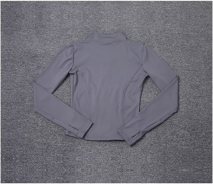 Women Sport Jacket Long Sleeve Shirt Workout Coat Gym Training Clothing Yoga Sportswear Pi-Mart