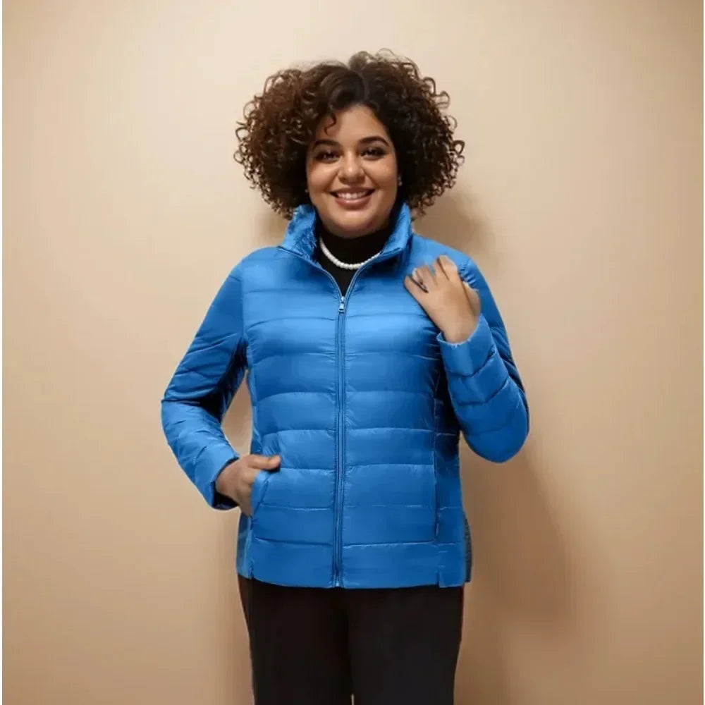 Plus Size down Jacket Female Short Ultra Lightweight Packable Puffer Coats Women Fashion 15 Colors Warm Slim Fit Parkas 7XL LadyShow.Store