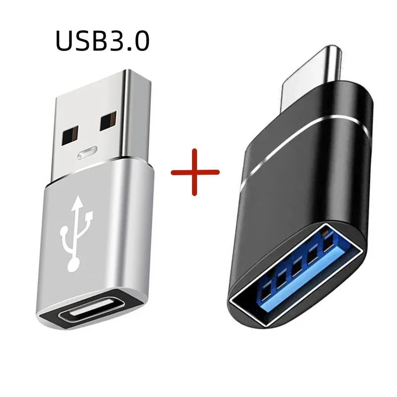 2PCS USB 3.0 To Type C OTG Charger Adapter Connector Type-C to USB Male To Type-c Adapt Converter for PC MacBook Car USB ipad Pi-Mart