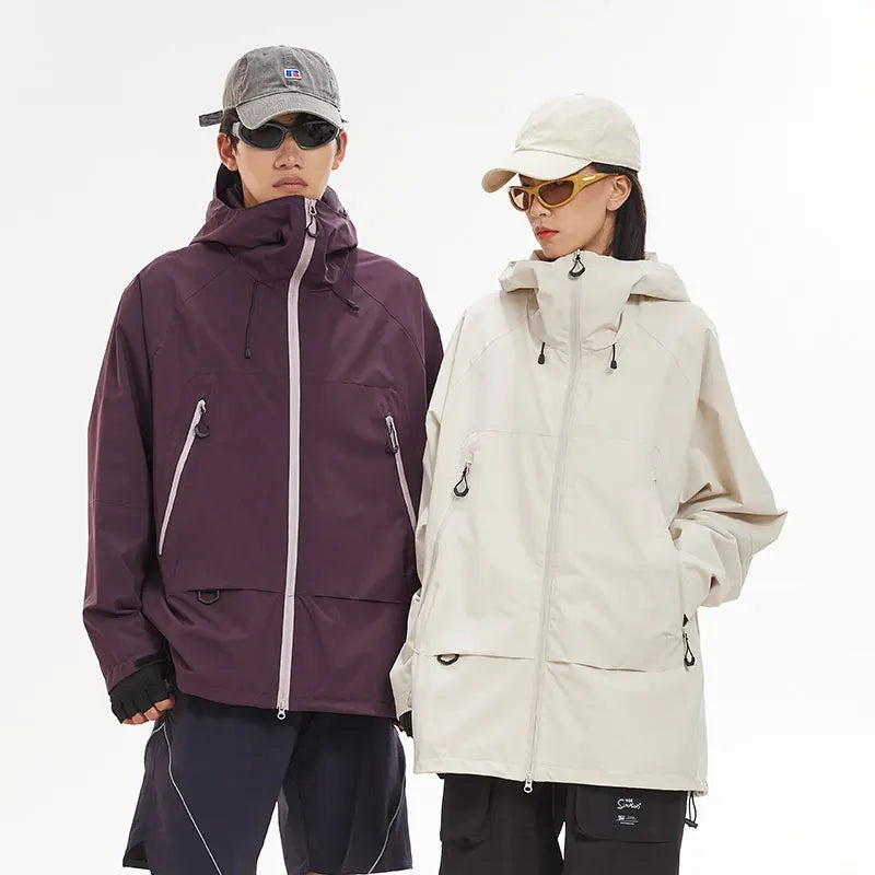 New Men Waterproof Hiking Jacket Women Windproof Sports Coat High Quality Hooded Jacket Outdoor Ride Climbing Running Jacket LadyShow.Store