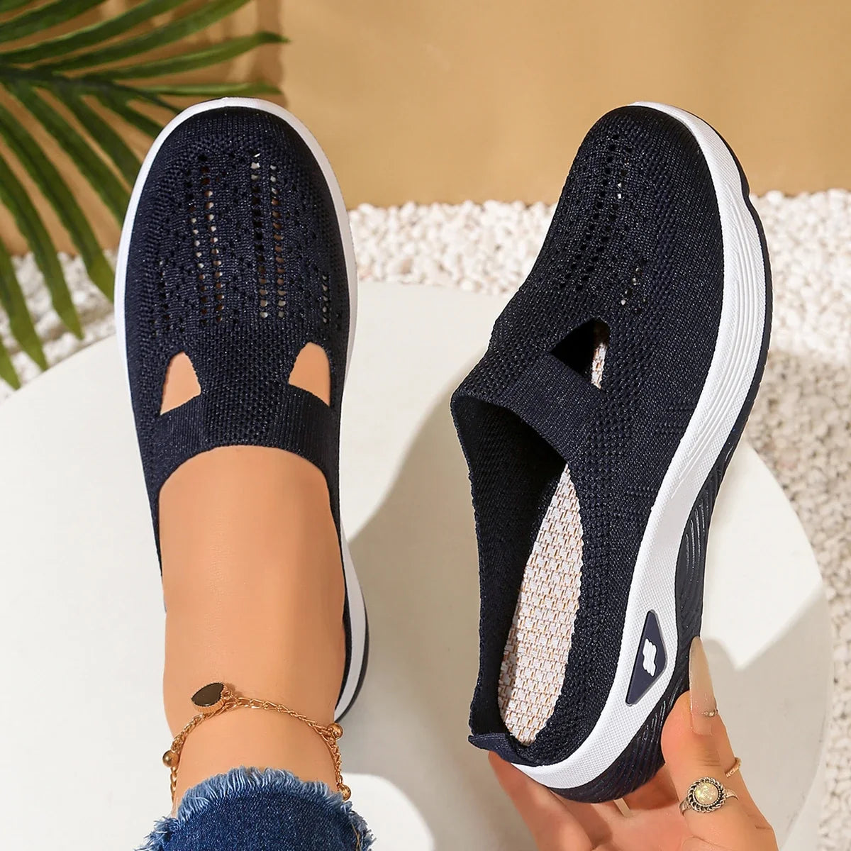 Women Shoes Convenient and Comfortable at Home, One Foot with a Vent and Half Slipper Women's Summer Shoes LadyShow.Store