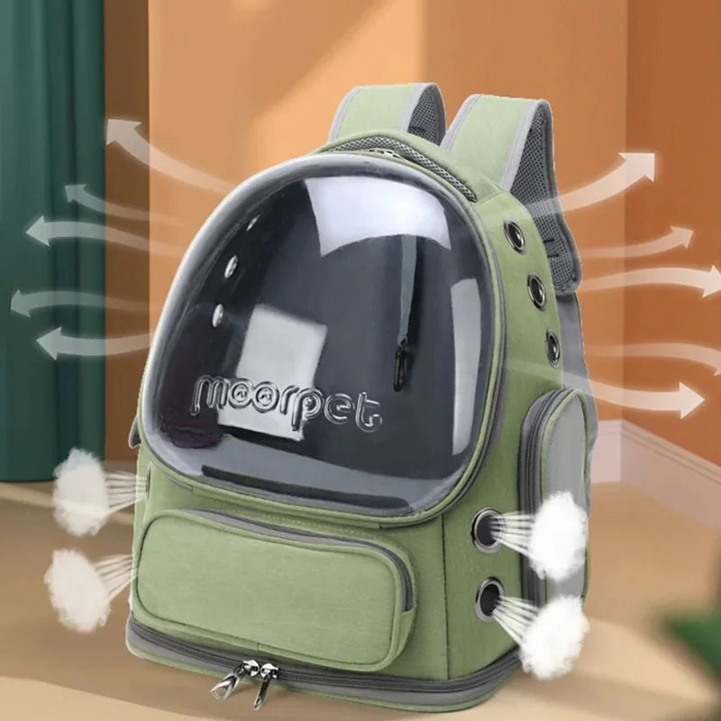 Pet Cat Carrier Bag Outdoor Travel Backpack for Cats Small Dogs Breathable Cat Carrying Bag Pet Supplies Transparent Pi-Mart