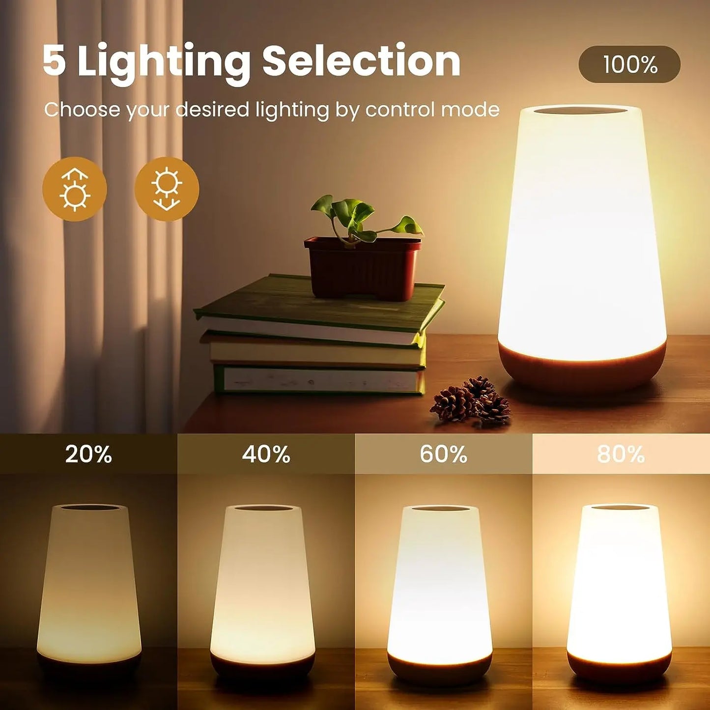 13 Color Changing Night Light Remote Control Touch USB Rechargeable RGB Night Lamp Dimmable Lamp Portable Table Bedside Lamp LadyShow.Store