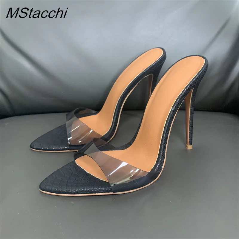 Super-high Heel Slippers Women Shoes Summer Peep Toe Mixed Colors Stiletto Sandals Sexy Party Ladies Shoes Luxury Woman Pumps LadyShow.Store