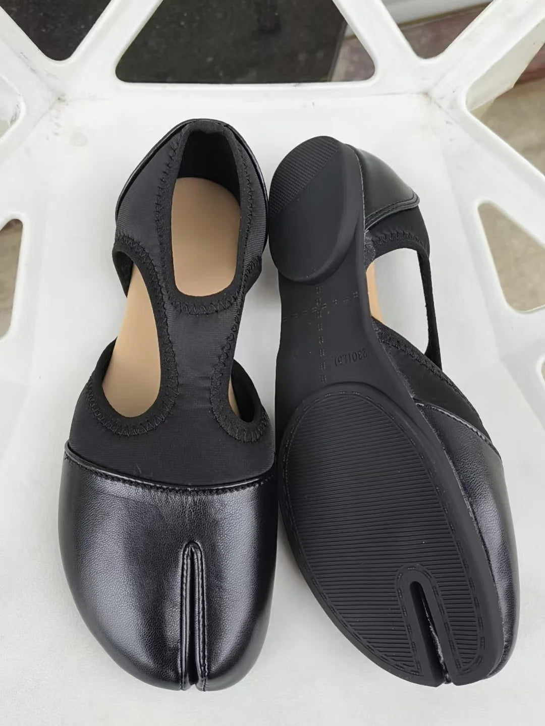 Women Brand Mary Janes Shoes Summer Split Toe Tabi Walking Sneakers Casual Splicing Loafers Designer Ballet Flats Shoes балет Pi-Mart