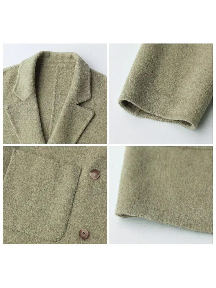 CHIC VEN Women's Woolen Coats Fashion Solid Loose Warm Jackets Korean Casual Office Lady Female Clothing Spring Autumn New 2026 LadyShow.Store