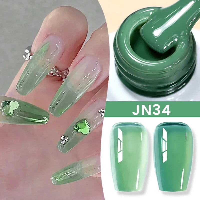 BORN PRETTY 10ml Jelly Nude Gel Nail Polish 50 Colors Semi Transparent Nail Art Nail Supplies Soak off UV LED Nails Gel Varnish Tri Light Beauty