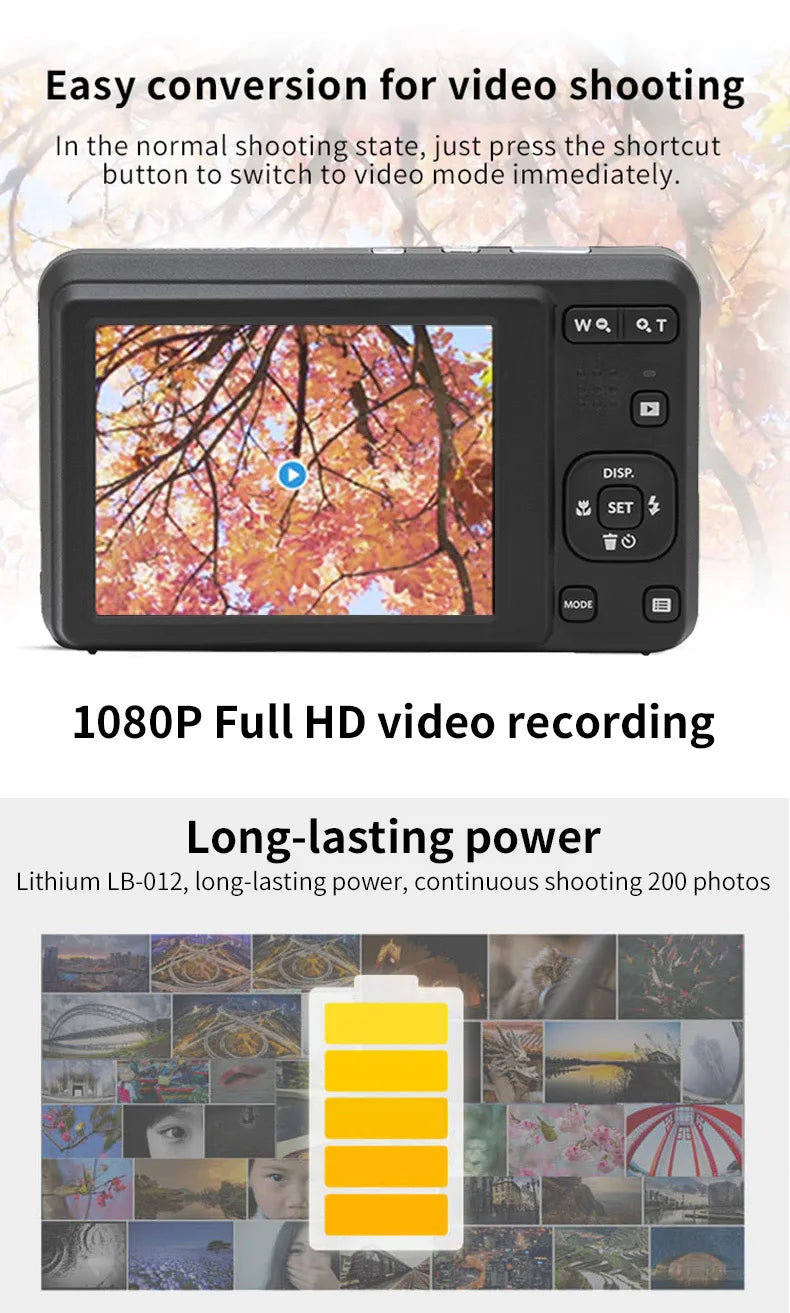 KODAK PIXPRO FZ55-RD 16MP Digital Camera 5X Optical Zoom 28mm Wide Angle 1080P Full HD Video 2.7" LCD Vlogging Camera Pi-Mart