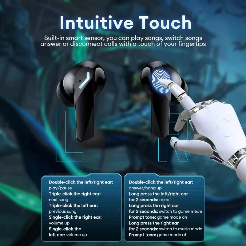 Choice Lenovo XT53 Earphone Wireless Bluetooth 5.4 Headphones Low Latency Gaming Headset Noise Reduction LED Display Earbuds New Pi-Mart