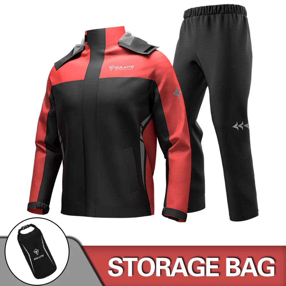 Motorcycle Raincoat Suit Rainstorm Prevention Jacket Pants Camping Hiking Fishing Raincoat Moto Raincoat Motorcyclist Rider Rain Pi-Mart