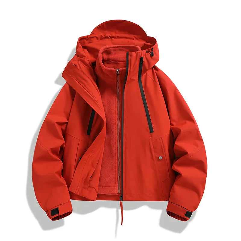 CHRLCK Women Waterproof Hiking 3IN1 Jackets Winter Warm Windproof Windbreakers Women Camping Trekking Thin Jacket Woman LadyShow.Store