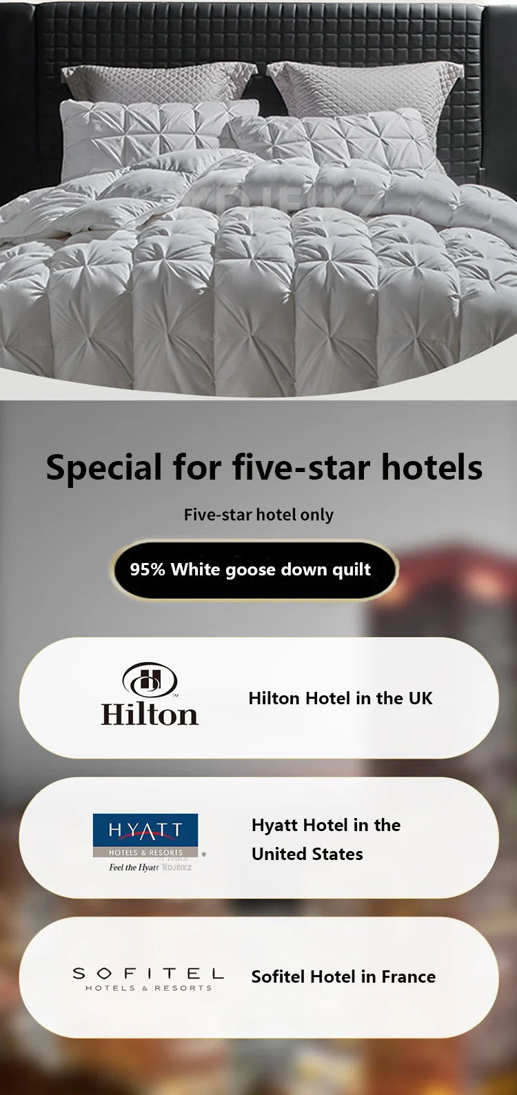 Luxury 100% White Goose down Comforter Winter Warm Duvet Extra Large Double Single Lightweight 3D Bread Design Pleated Edge Pi-Mart