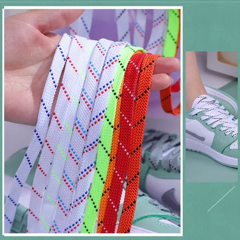 Classic Shoelaces for Sneakers Flat Mixed-colors Shoe laces AF1/AJ Shoelace Elastic Laces Shoes 100/120/140CM Strings 1Pair Pi-Mart