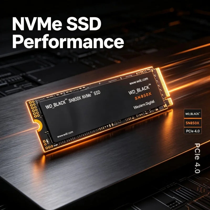 Western Digital SN850X 1TB 2TB 4TB WD_BLACK M.2 2280 NVMe PCIe Gen 4.0x4 SSD Solid State Drives for Gaming Computer Laptop Pi-Mart