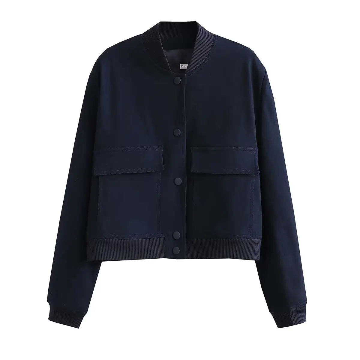 Willshela Women Fashion Solid Bomber Jackets Coat With Pockets V-Neck Single Breasted Long Sleeves Female Chic Lady Outfits LadyShow.Store