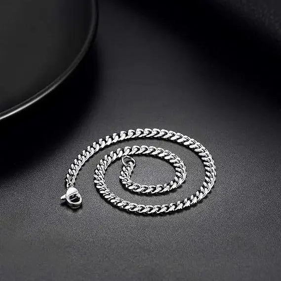 3.5-7MM Wide Stainless Steel Necklaces For Men Punk Cuban Link Chain Choker Women Hip Hop Fashion Party Jewelry Accessories Pi-Mart
