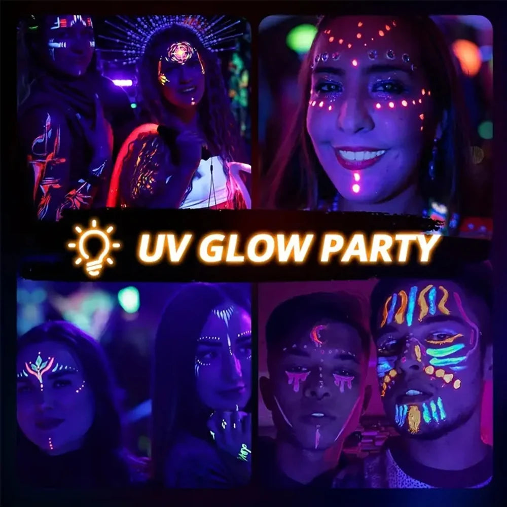 8 Colors Body Painting Palette for Tattoo Art UV Glow in The Dark Makeup Carnival Artist Cosplay Art Party Festival Cosmetics Pi-Mart