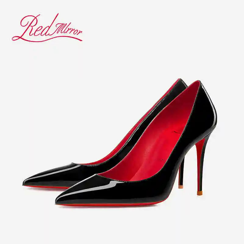 Women Heels Naked Color Women's Elegant High Heel Luxury Black Shoes Woman 2026 Red Shiny Bottoms Pointed Toe Party Ladies Women Pi-Mart