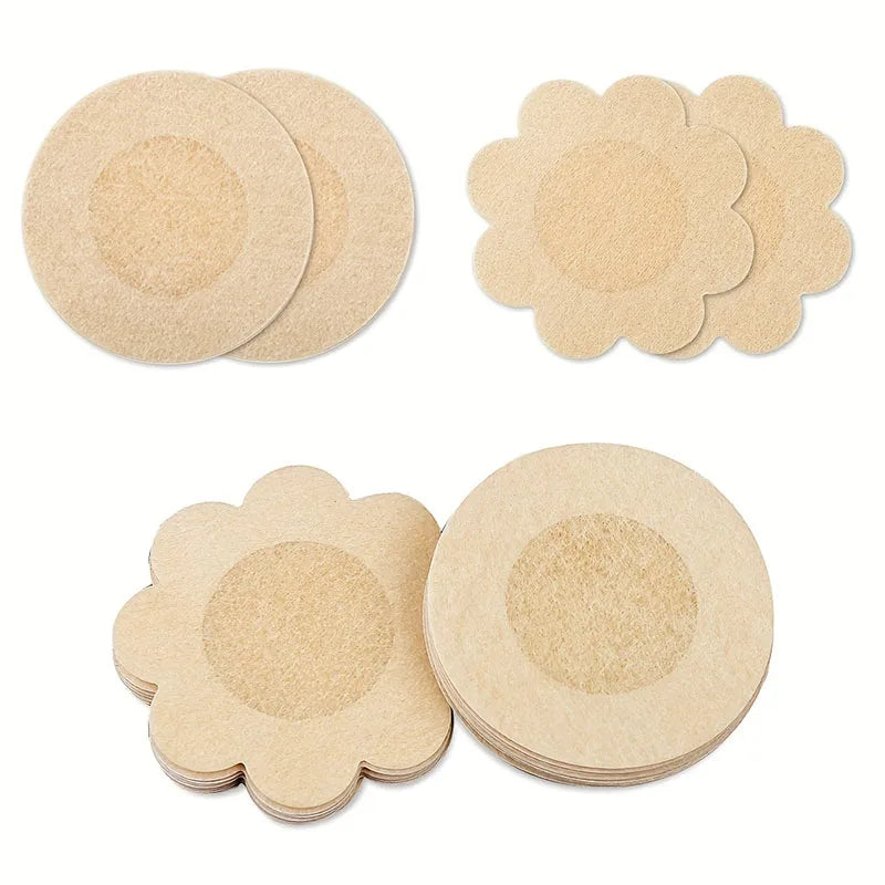100Pcs Nipple Sticker Disposable Invisible Chest Sticker Non-woven Bra Breast Patch Bra-less Pasties Pad Nipple Cover Stickers Pi-Mart