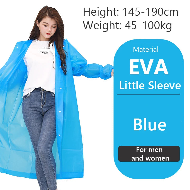 Raincoat Women Men Impermeable Thickened Waterproof Raincoat Tourism Outdoor Hiking Rain Poncho Raincoat Hooded Rain Coat Pi-Mart