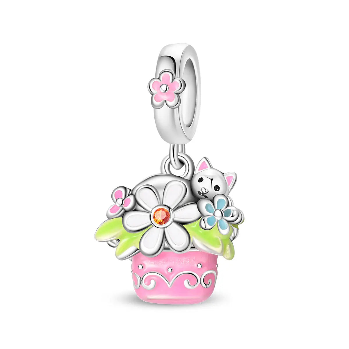 Attractive pendant featuring an animal - a baby elephant, a cat, a swan. Beaded DIY jewelry for a bracelet accessory. Pi-Mart