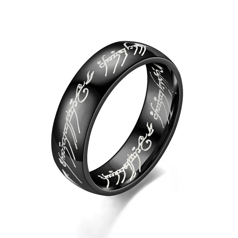 6MM Stainless Steel Laser Engraving Exquisite Couples Wedding Rings, Men And Women Fashion Movie Jewelry Gifts Wholesale Pi-Mart