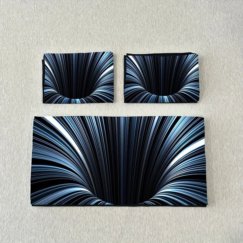 3pcs Duvet Cover Set  blue and Black 3D Bedding Cover, Men Women Adults Bedroom Decor Comfortable and soft fabric no pillow core Pi-Mart