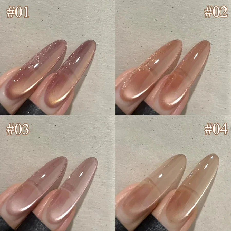 WS Black Glass Cat Magnetic Gel Nail Polish Punk Style Nail Art Manicure Varnis Semi Permanent Gel for Winter Nail Supplies Tri Light Beauty