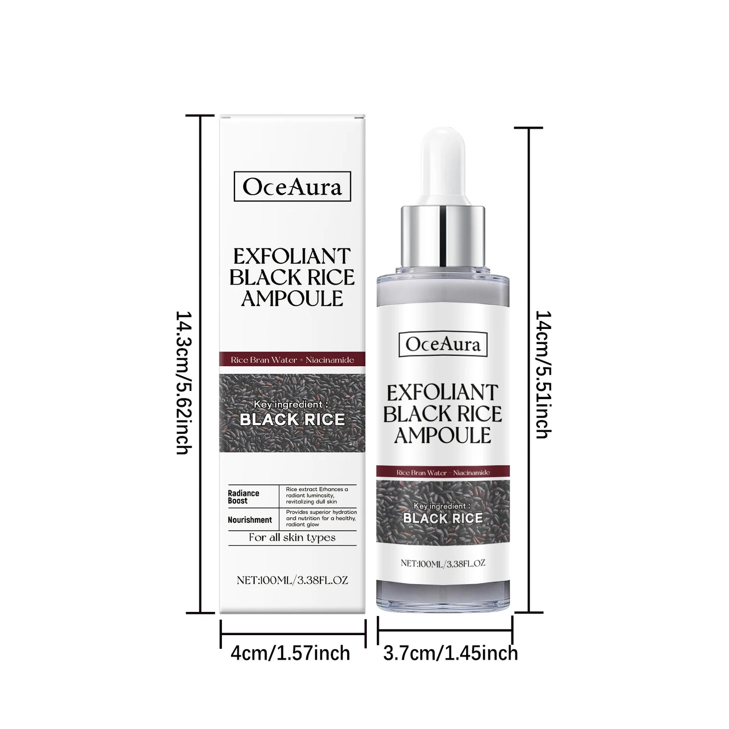 Rice Serum for Face Hydrating Brighten Skin Repair Smooth Facial Essence Gentle Exfoliation Remove Blackheads Collagen Ampoules Pi-Mart