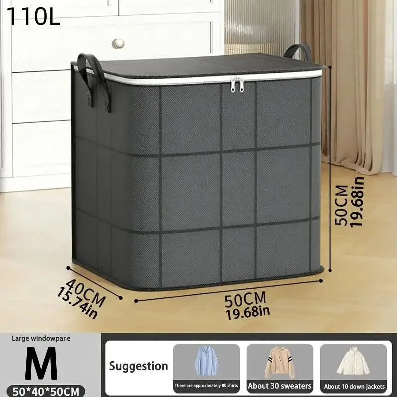 1PCS Large Capacity Foldable Storage Organizer Bag Sturdy for Clothes Bedding Blankets Home Organization Solution Pi-Mart