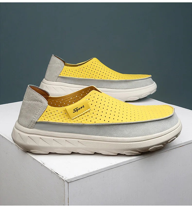 2026 New Men's Casual Shoes Fashion Comfortable Men's Shoes High Quality Leather Men Driving Shoes Handmade Flat Shoes Size 46 Pi-Mart