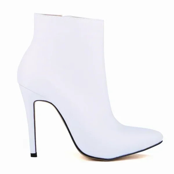 Women Short Boots Pumps Sexy Pointed Toe Side Zipper Super High Heels Stiletto 2026 Female Party Ankle Boot Shoes Botas De Mujer Pi-Mart