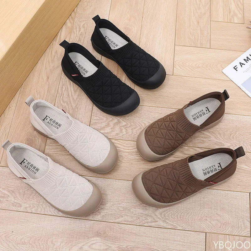 Spring and Autumn Fashion New Lightweight and Comfortable Women's Single Shoes with Soft Surface One Step Stepping Women's Shoes Pi-Mart